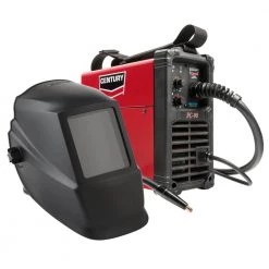 Century 90 Amp FC90 Flux Core Wire Feed Welder, 120-Volt with Welding Helmet No 10 Lens (4-1/2 in. x 5-1/4 in. Viewing Area)
