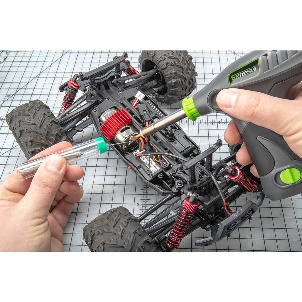 Genesis 8V Lithium-Ion GLSI08B Cordless Soldering Iron with Iron Holder, Solder Wire, 2 Tips, Battery and Charger 2 Genesis 8V Lithium-Ion GLSI08B Cordless Soldering Iron with Iron Holder, Solder Wire, 2 Tips, Battery and Charger - Image 2