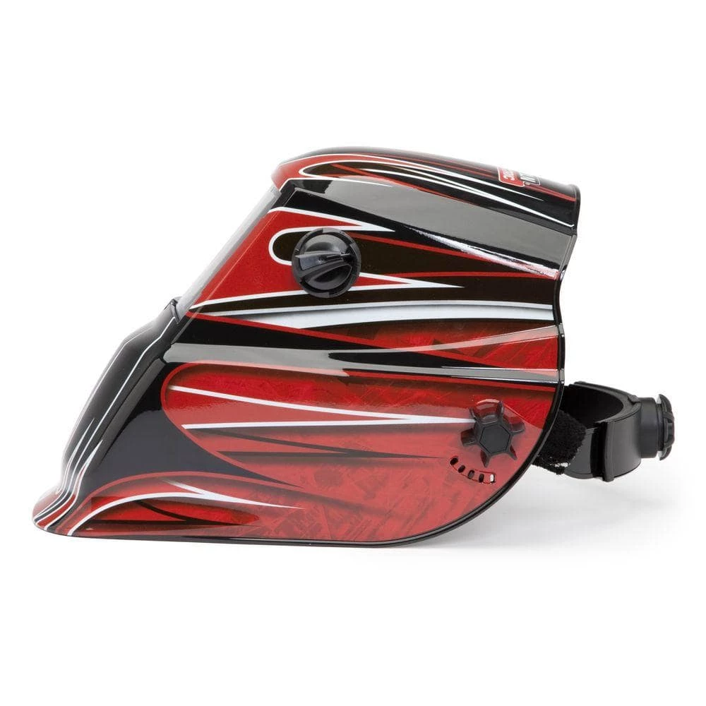 Lincoln Electric Auto-Darkening Welding Helmet with Variable Shade Lens No. 7-13 (1.73 x 3.82 in. Viewing Area), Red Fierce Design 2 Lincoln Electric Auto-Darkening Welding Helmet with Variable Shade Lens No. 7-13 (1.73 x 3.82 in. Viewing Area), Red Fierce Design - Image 2