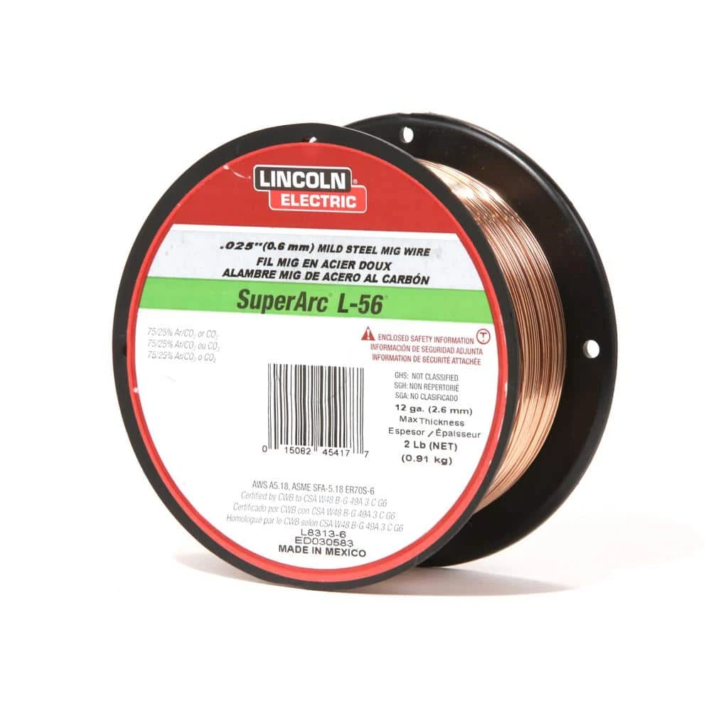Lincoln Electric .030 in. SuperArc L-56 ER70S-6 MIG Welding Wire for Mild Steel (2 lb. Spool) 3 Lincoln Electric .030 in. SuperArc L-56 ER70S-6 MIG Welding Wire for Mild Steel (2 lb. Spool) - Image 3