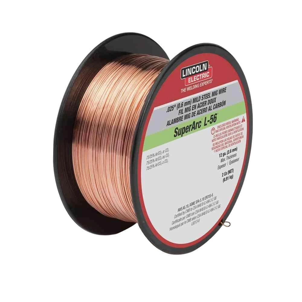 Lincoln Electric .030 in. SuperArc L-56 ER70S-6 MIG Welding Wire for Mild Steel (2 lb. Spool) 1 Lincoln Electric .030 in. SuperArc L-56 ER70S-6 MIG Welding Wire for Mild Steel (2 lb. Spool)