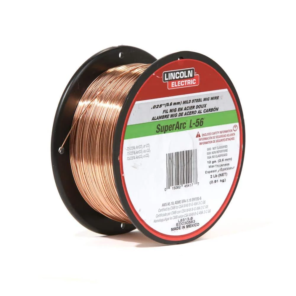 Lincoln Electric .030 in. SuperArc L-56 ER70S-6 MIG Welding Wire for Mild Steel (2 lb. Spool) 7 Lincoln Electric .030 in. SuperArc L-56 ER70S-6 MIG Welding Wire for Mild Steel (2 lb. Spool) - Image 7