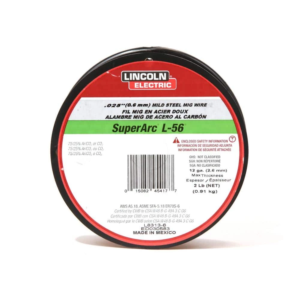Lincoln Electric .030 in. SuperArc L-56 ER70S-6 MIG Welding Wire for Mild Steel (2 lb. Spool) 2 Lincoln Electric .030 in. SuperArc L-56 ER70S-6 MIG Welding Wire for Mild Steel (2 lb. Spool) - Image 2