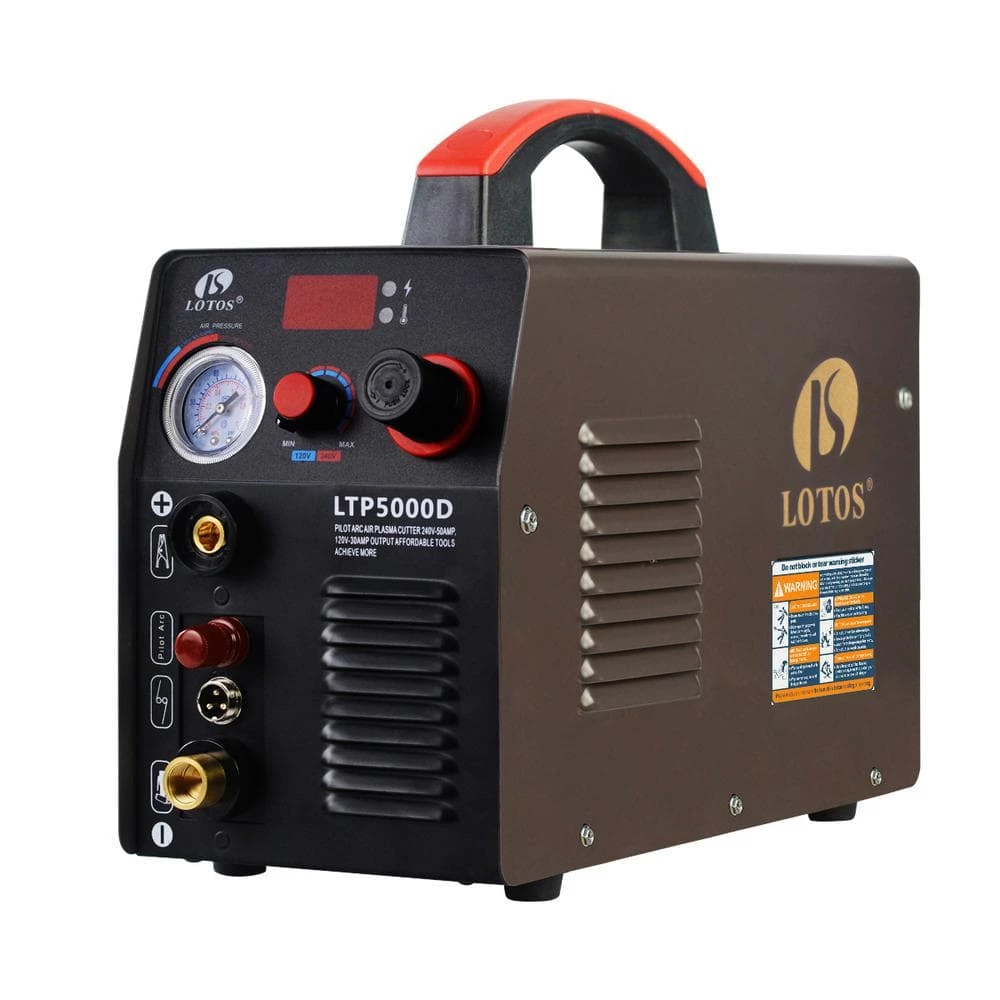 Lotos 50 Amp Non-Touch Pilot Arc Inverter Plasma Cutter for Metal, Dual Voltage 110V/220V, 1/2 in. Clean Cut 1 Lotos 50 Amp Non-Touch Pilot Arc Inverter Plasma Cutter for Metal, Dual Voltage 110V/220V, 1/2 in. Clean Cut