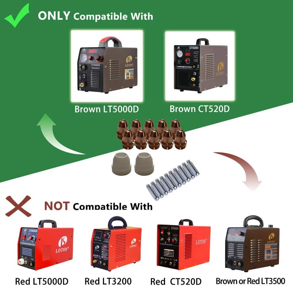Lotos Plasma Cutter Consumables Sets for Brown Color LT5000D and Brown Color CT520D (33-Piecee) 4 Lotos Plasma Cutter Consumables Sets for Brown Color LT5000D and Brown Color CT520D (33-Piecee) - Image 4