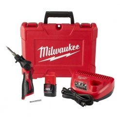 Milwaukee M12 12-Volt Lithium-Ion Cordless Soldering Iron Kit with (1) 1.5Ah Batteries, Charger & Hard Case