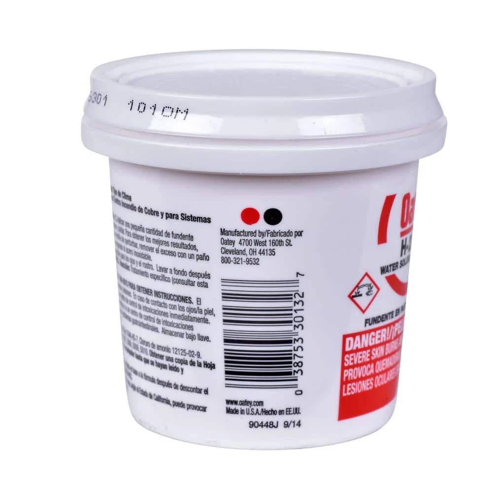 OATEY H-20 8 oz. Lead-Free Water Soluble Solder Flux Paste 3 OATEY H-20 8 oz. Lead-Free Water Soluble Solder Flux Paste - Image 3