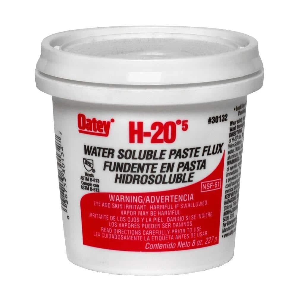 OATEY H-20 8 oz. Lead-Free Water Soluble Solder Flux Paste 1 OATEY H-20 8 oz. Lead-Free Water Soluble Solder Flux Paste