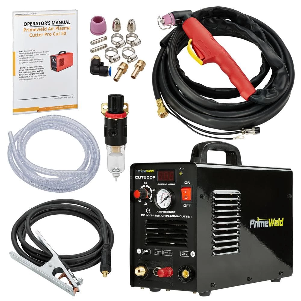PrimeWeld 50 Amp Pilot Arc Plasma Cutter 1/2 in. Clean Cut 110-Volt/220-Volt DC Cutting Machine All Metals 5 PrimeWeld 50 Amp Pilot Arc Plasma Cutter 1/2 in. Clean Cut 110-Volt/220-Volt DC Cutting Machine All Metals - Image 5