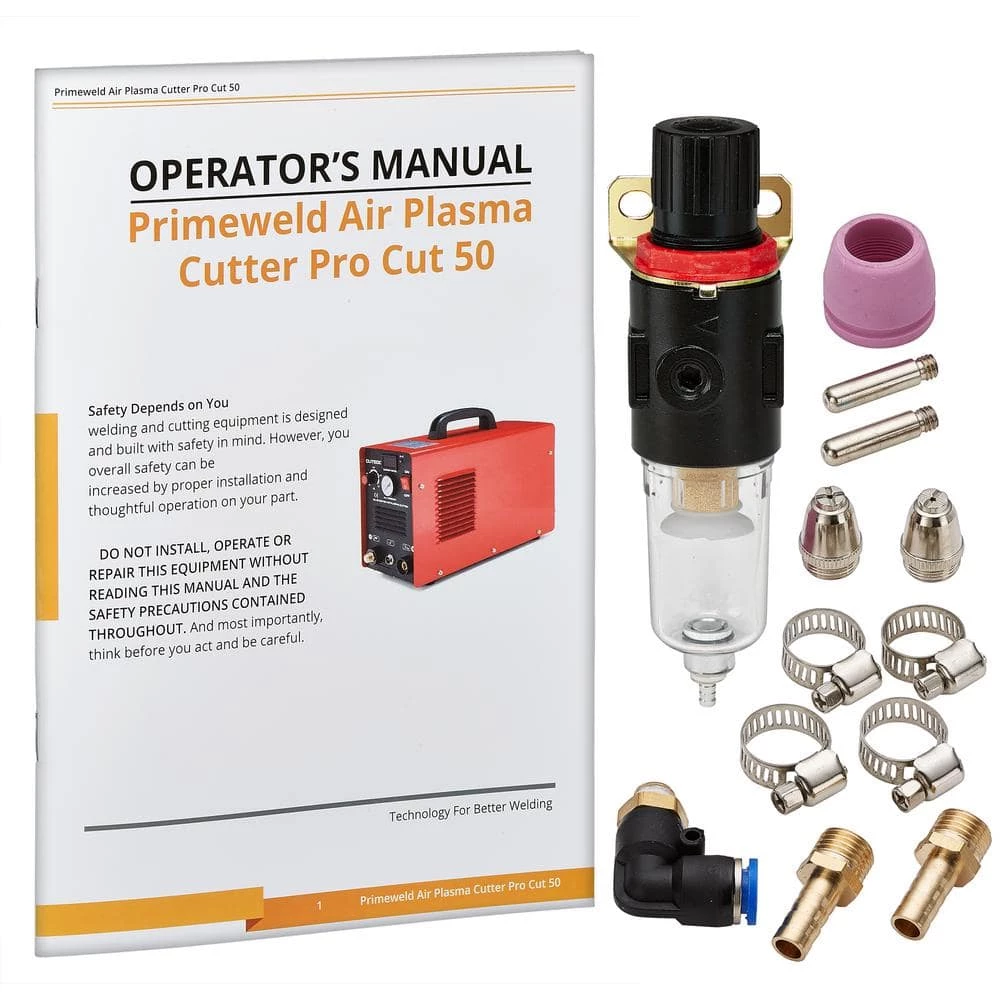 PrimeWeld 50 Amp Pilot Arc Plasma Cutter 1/2 in. Clean Cut 110-Volt/220-Volt DC Cutting Machine All Metals 6 PrimeWeld 50 Amp Pilot Arc Plasma Cutter 1/2 in. Clean Cut 110-Volt/220-Volt DC Cutting Machine All Metals - Image 6