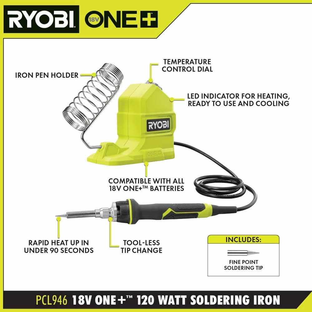 RYOBI ONE+ 18V Cordless 120-Watt Soldering Iron Topper (Tool Only) 3 RYOBI ONE+ 18V Cordless 120-Watt Soldering Iron Topper (Tool Only) - Image 3