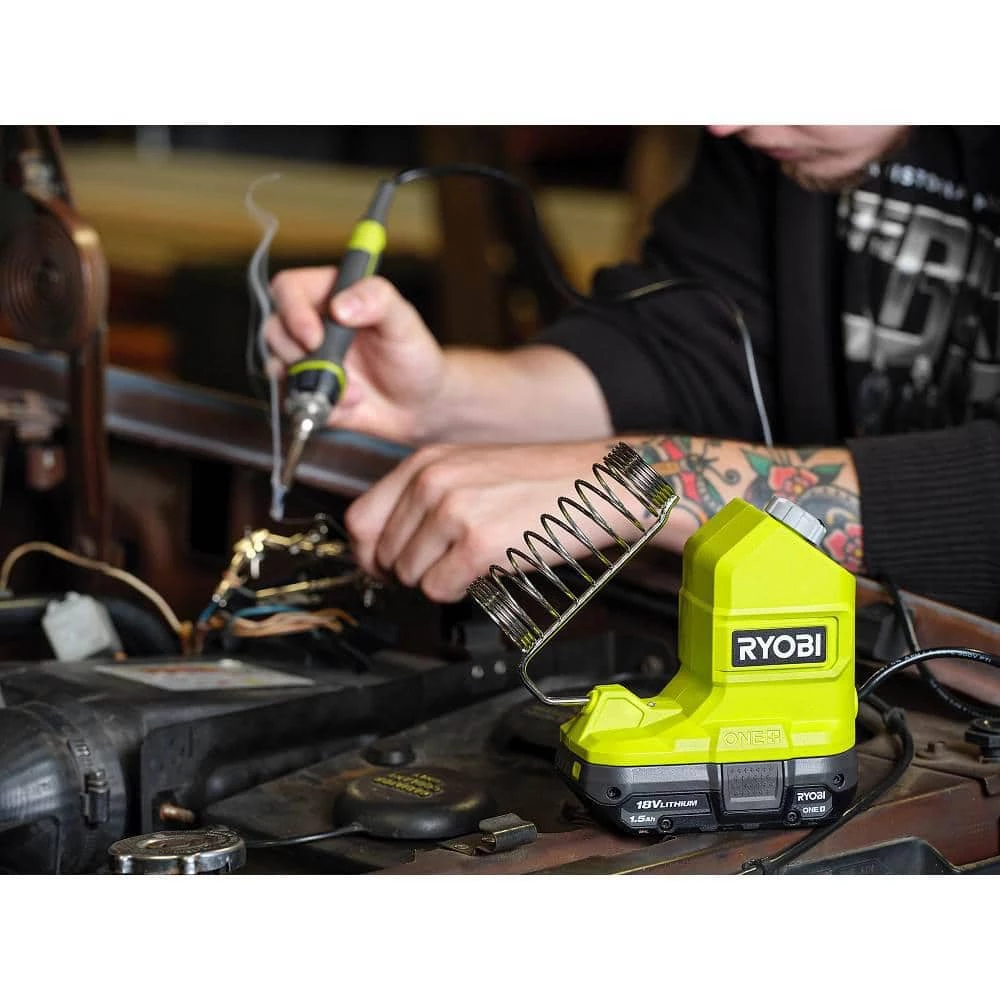 RYOBI ONE+ 18V Cordless 120-Watt Soldering Iron Topper Kit with 1.5 Ah Battery and Charger 6 RYOBI ONE+ 18V Cordless 120-Watt Soldering Iron Topper Kit with 1.5 Ah Battery and Charger - Image 6