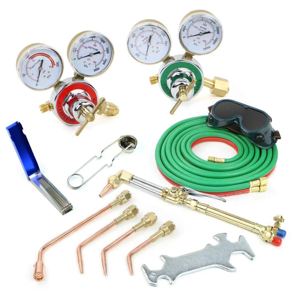 STARK USA Cut Welder Kit with Torch, Oxygen and Acetylene Regulators, 3/16 in. x 15 ft. Hose, Victor Type Cutting Welding Brazing 2 STARK USA Cut Welder Kit with Torch, Oxygen and Acetylene Regulators, 3/16 in. x 15 ft. Hose, Victor Type Cutting Welding Brazing - Image 2