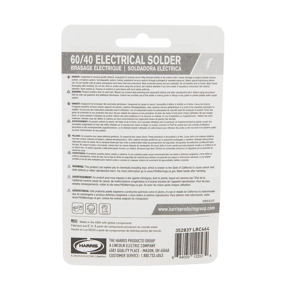 The Harris Products Group 4 oz. Leaded Rosin Core Solder 2 The Harris Products Group 4 oz. Leaded Rosin Core Solder - Image 2