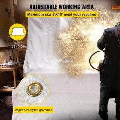 VEVOR 2PCS 6 ft. x 10 ft. Emergency Fire Blanket Fiberglass Heat Resists 1022°F Welding Blanket Mat with Carry Bag, White 11 VEVOR 2PCS 6 ft. x 10 ft. Emergency Fire Blanket Fiberglass Heat Resists 1022°F Welding Blanket Mat with Carry Bag, White -Welding & Soldering Tools Sales vevor welding accessories htbsjbdd6x102nl8sv0 1f 1000