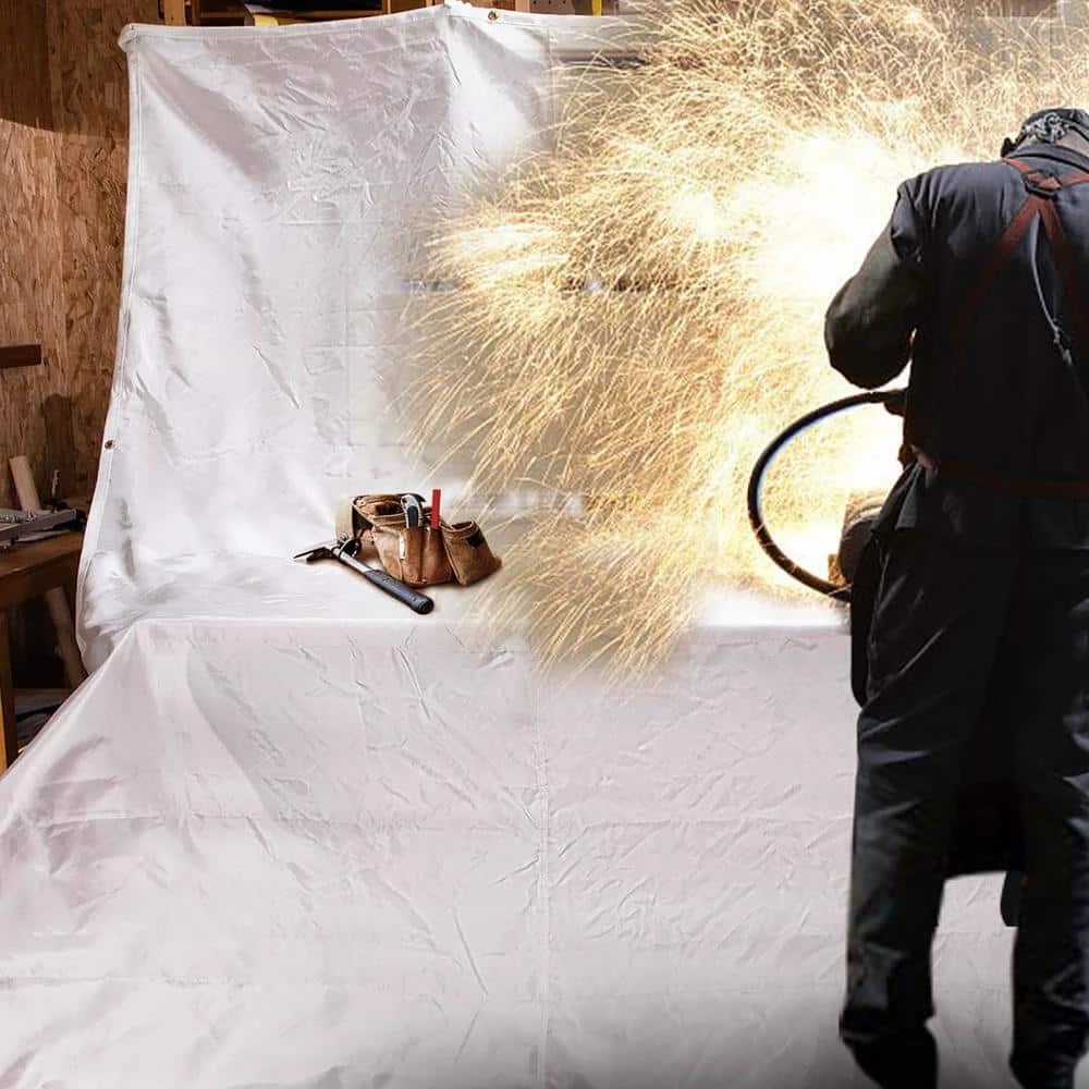 VEVOR 2PCS 6 ft. x 10 ft. Emergency Fire Blanket Fiberglass Heat Resists 1022°F Welding Blanket Mat with Carry Bag, White 8 VEVOR 2PCS 6 ft. x 10 ft. Emergency Fire Blanket Fiberglass Heat Resists 1022°F Welding Blanket Mat with Carry Bag, White - Image 8