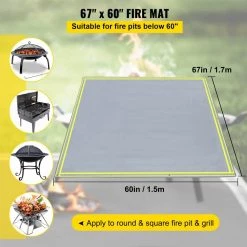 VEVOR Square Fire Pit Mat 67 in. x 60 in. Fireproof Mat 1022°F with 10 Stainless-Steel Grommets and 6 Silver Screws, Gray 10 VEVOR Square Fire Pit Mat 67 in. x 60 in. Fireproof Mat 1022°F with 10 Stainless-Steel Grommets and 6 Silver Screws, Gray -Welding & Soldering Tools Sales vevor welding accessories hthsbddw67x60xuv3v0 4f 1000