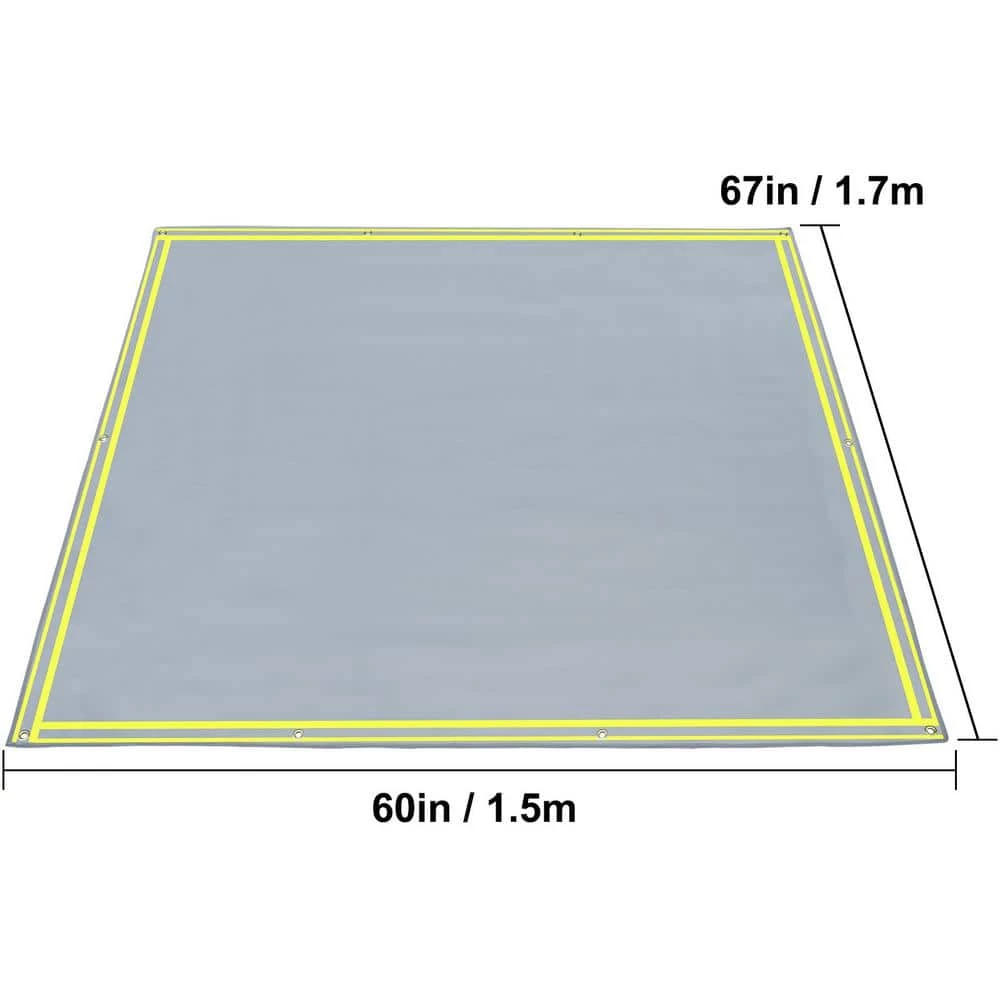 VEVOR Square Fire Pit Mat 67 in. x 60 in. Fireproof Mat 1022°F with 10 Stainless-Steel Grommets and 6 Silver Screws, Gray 7 VEVOR Square Fire Pit Mat 67 in. x 60 in. Fireproof Mat 1022°F with 10 Stainless-Steel Grommets and 6 Silver Screws, Gray - Image 7