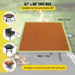 VEVOR Emergency Fire Pit Mat 67 in. x 60 in. Fireproof Welding Blanket 3.3 lbs. 1022°F with 10 Grommets and 6 Silver Hooks 10 VEVOR Emergency Fire Pit Mat 67 in. x 60 in. Fireproof Welding Blanket 3.3 lbs. 1022°F with 10 Grommets and 6 Silver Hooks -Welding & Soldering Tools Sales vevor welding accessories htzsbddw67x60qc2dv0 4f 1000