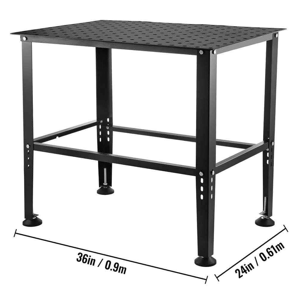 VEVOR 36 in. x 24 in. Welding Table 600 lbs.Adjustable Sawhorse Workbench Carbon Steel 0.12 in. Thick with Accessories, Gray 7 VEVOR 36 in. x 24 in. Welding Table 600 lbs.Adjustable Sawhorse Workbench Carbon Steel 0.12 in. Thick with Accessories, Gray - Image 7