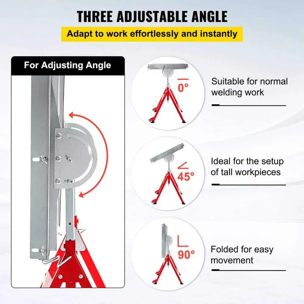 VEVOR Folding Welding Table 30 in. x 20 in. Sawhorse Workbench 400 lbs. Adjustable with Casters Retractable Guide Rails 4 VEVOR Folding Welding Table 30 in. x 20 in. Sawhorse Workbench 400 lbs. Adjustable with Casters Retractable Guide Rails - Image 4
