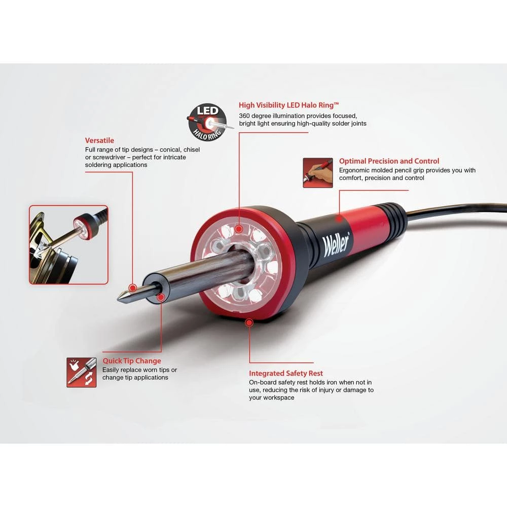 Weller 30-Watt/120-Volt Corded Soldering Iron Kit with LED Halo Ring 3 Weller 30-Watt/120-Volt Corded Soldering Iron Kit with LED Halo Ring - Image 3