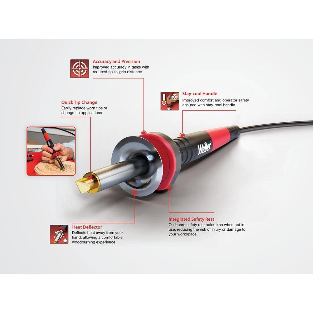 Weller 25-Watt/120-Volt Corded Woodburning Soldering Iron Kit (15-Piece) 2 Weller 25-Watt/120-Volt Corded Woodburning Soldering Iron Kit (15-Piece) - Image 2