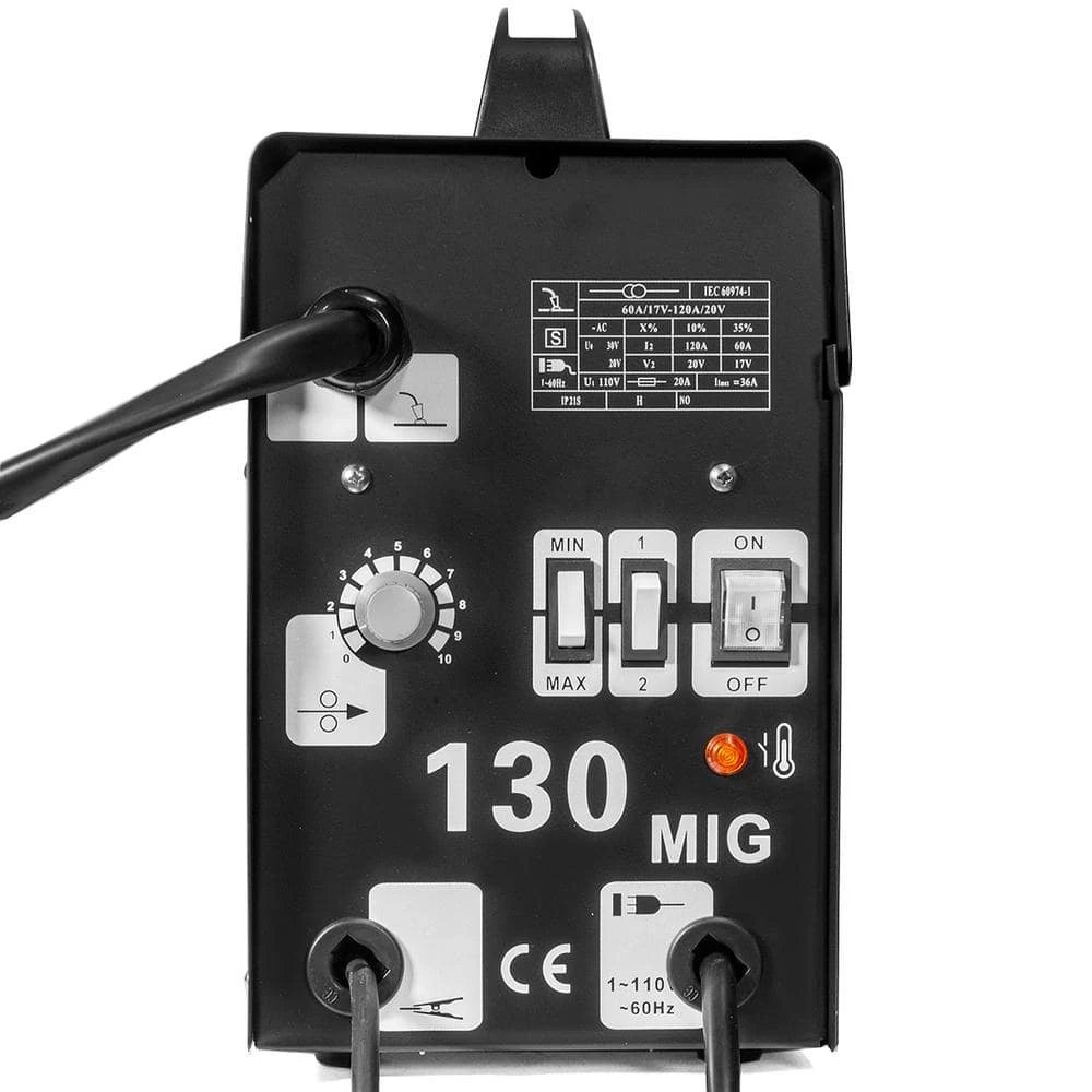 XtremepowerUS 115-Volt MIG 130 Welder Flux Core Wire Automatic Feed Welding Machine DIY Tool with Protective Mask Kit 3 XtremepowerUS 115-Volt MIG 130 Welder Flux Core Wire Automatic Feed Welding Machine DIY Tool with Protective Mask Kit - Image 3